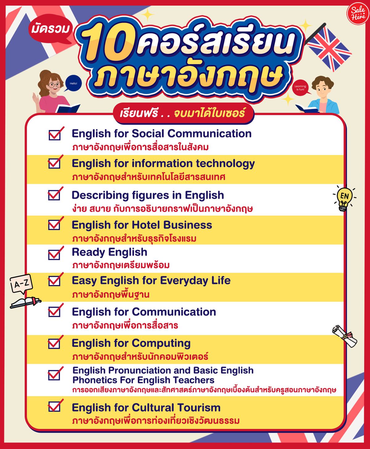 อยากได้ใบประกาศเรียนภาษาอังกฤษฟรี ออนไลน์สะดวกตลอด 24 ชั่วโมง